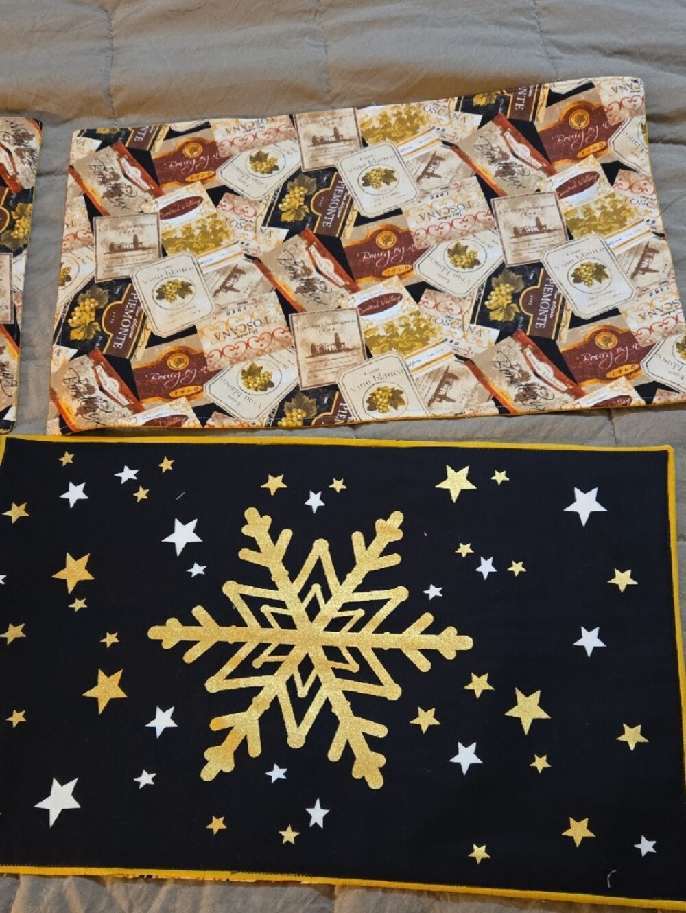 Handmade Reversible Placemats For Fall And Christmas - Set Of 6 - Picture 8 of 10